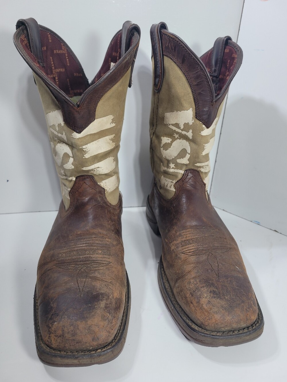 Durango Rebel Men's Size 12 M Army Green USA Western Cowboy Boots Square Toe WOW